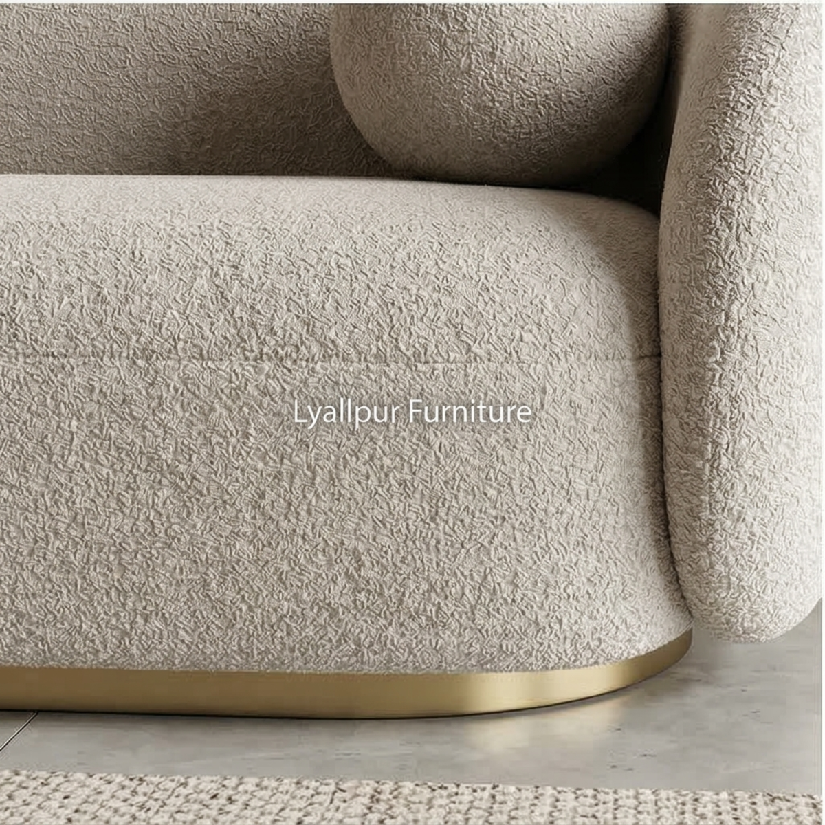 Luxury Boucle Curved Sofa