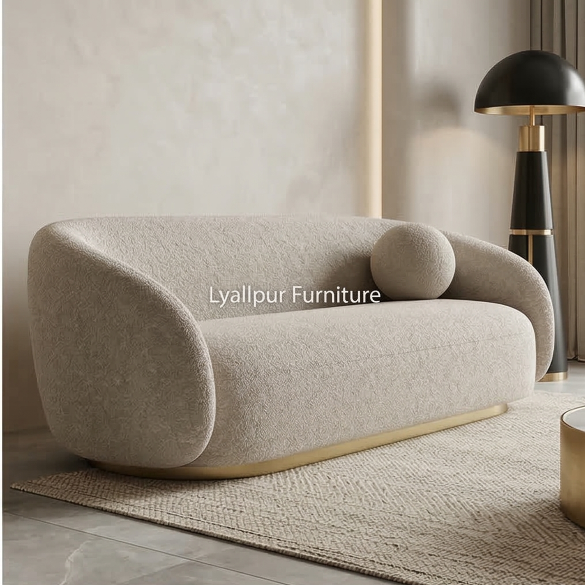 Luxury Boucle Curved Sofa