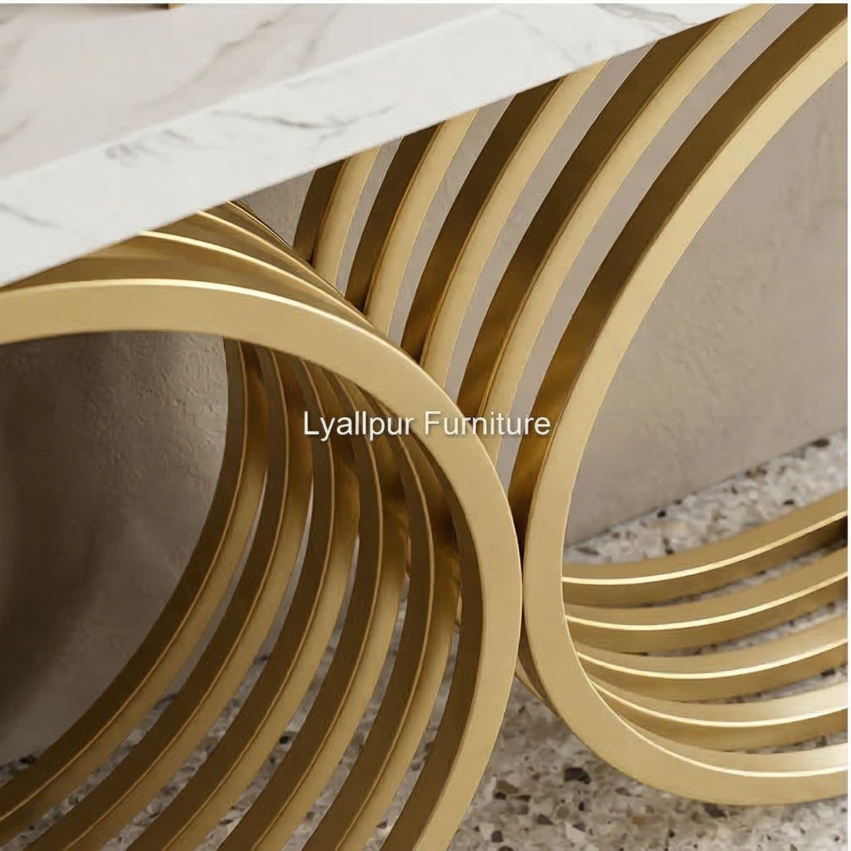 Luxury Gold Arc Marble Console