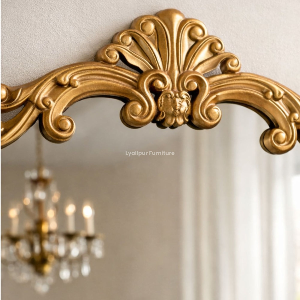 Luxury Gold Floor Mirror – Classic Decorative Mirror