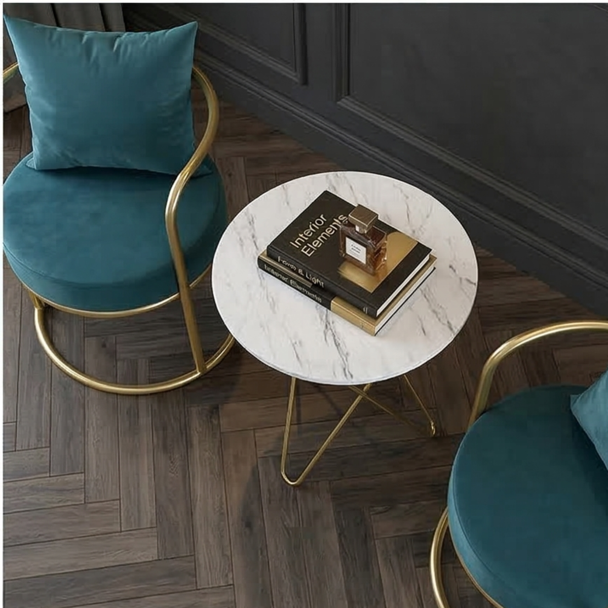 Luxury Gold Frame Accent Lounge Chair