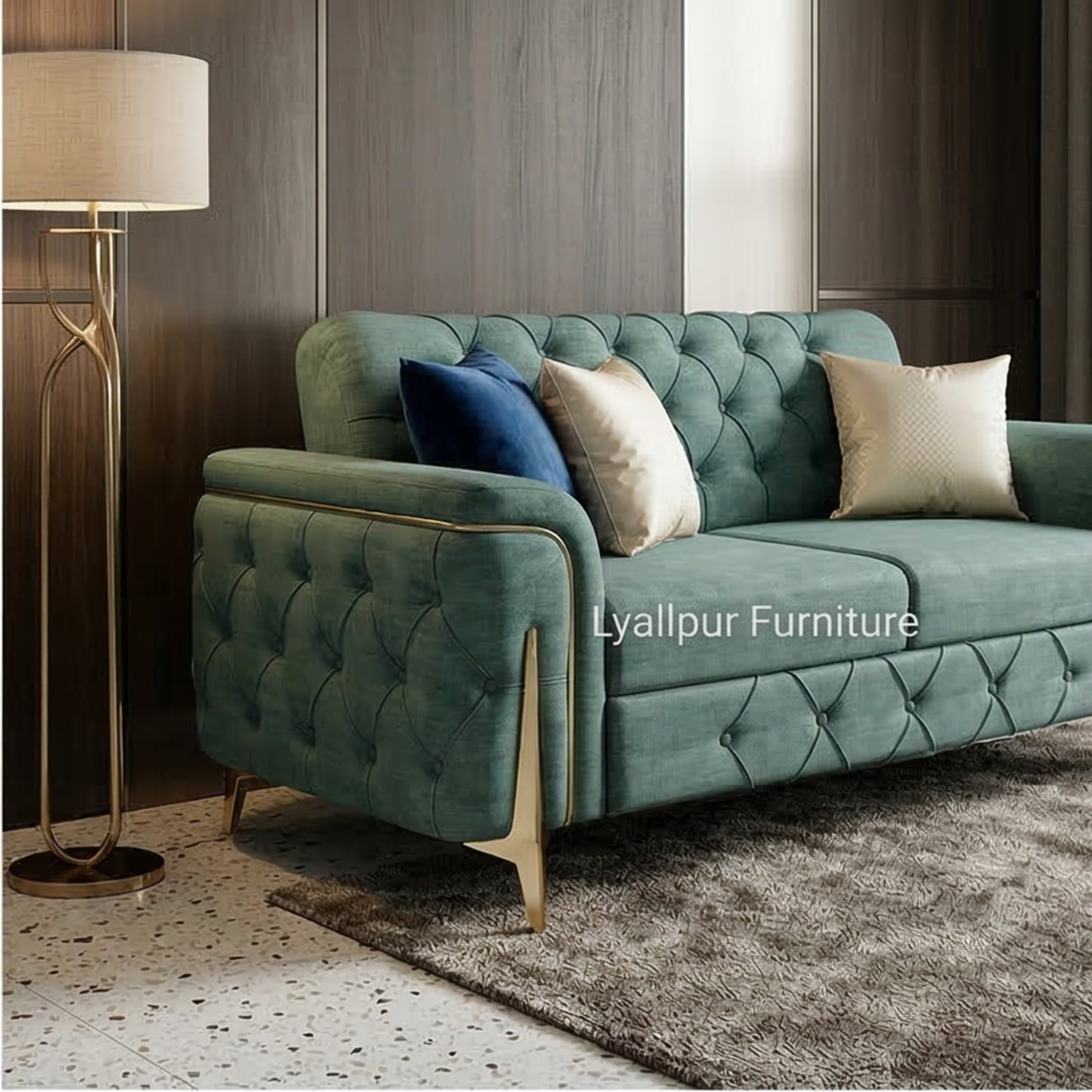 Luxury Tufted Velvet Sofa