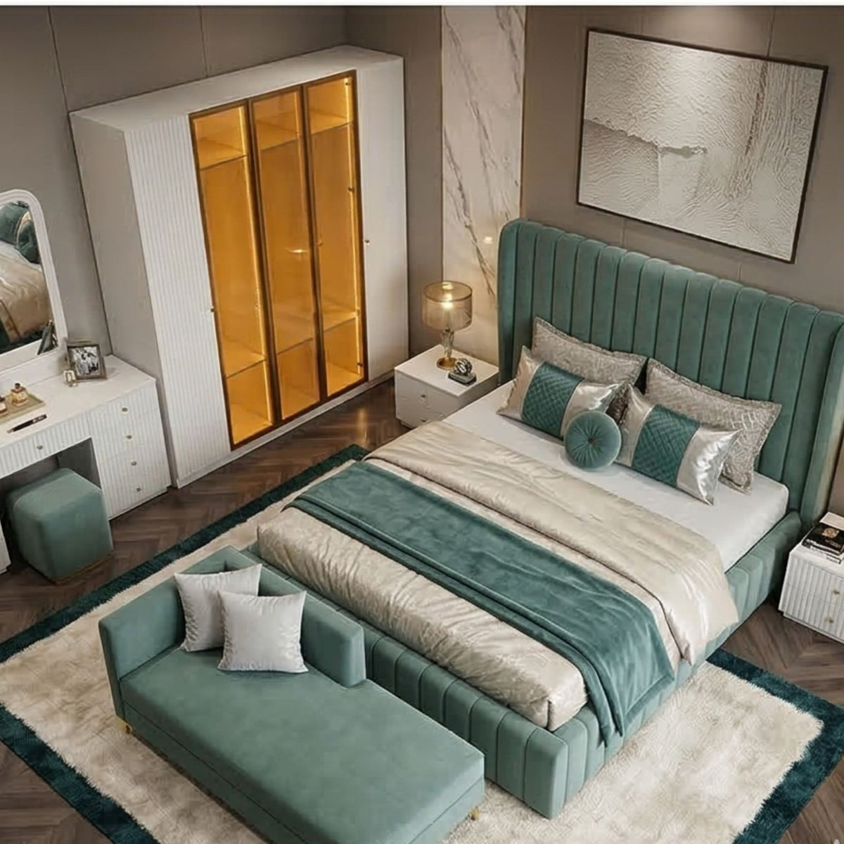 Luxury Velvet Bedroom Set