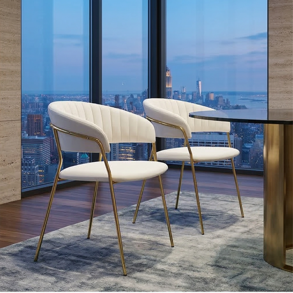 Luxury Velvet Dining Chairs – Gold Frame | Set of 2