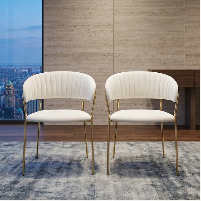 Luxury Velvet Dining Chairs – Gold Frame | Set of 2