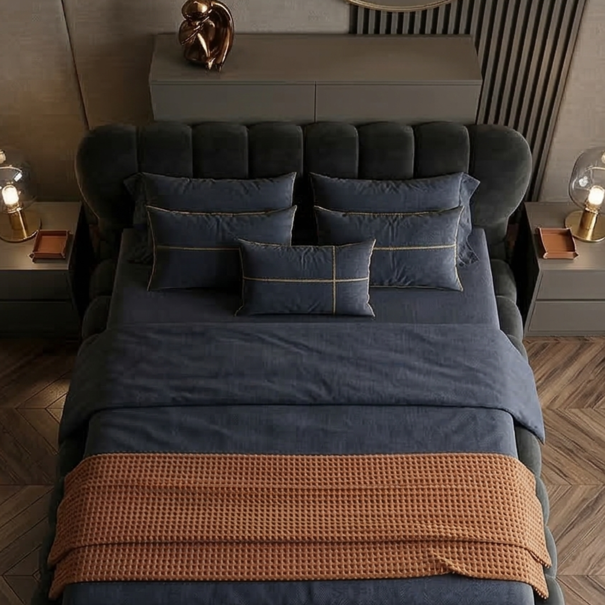 Luxury Velvet Platform Bed