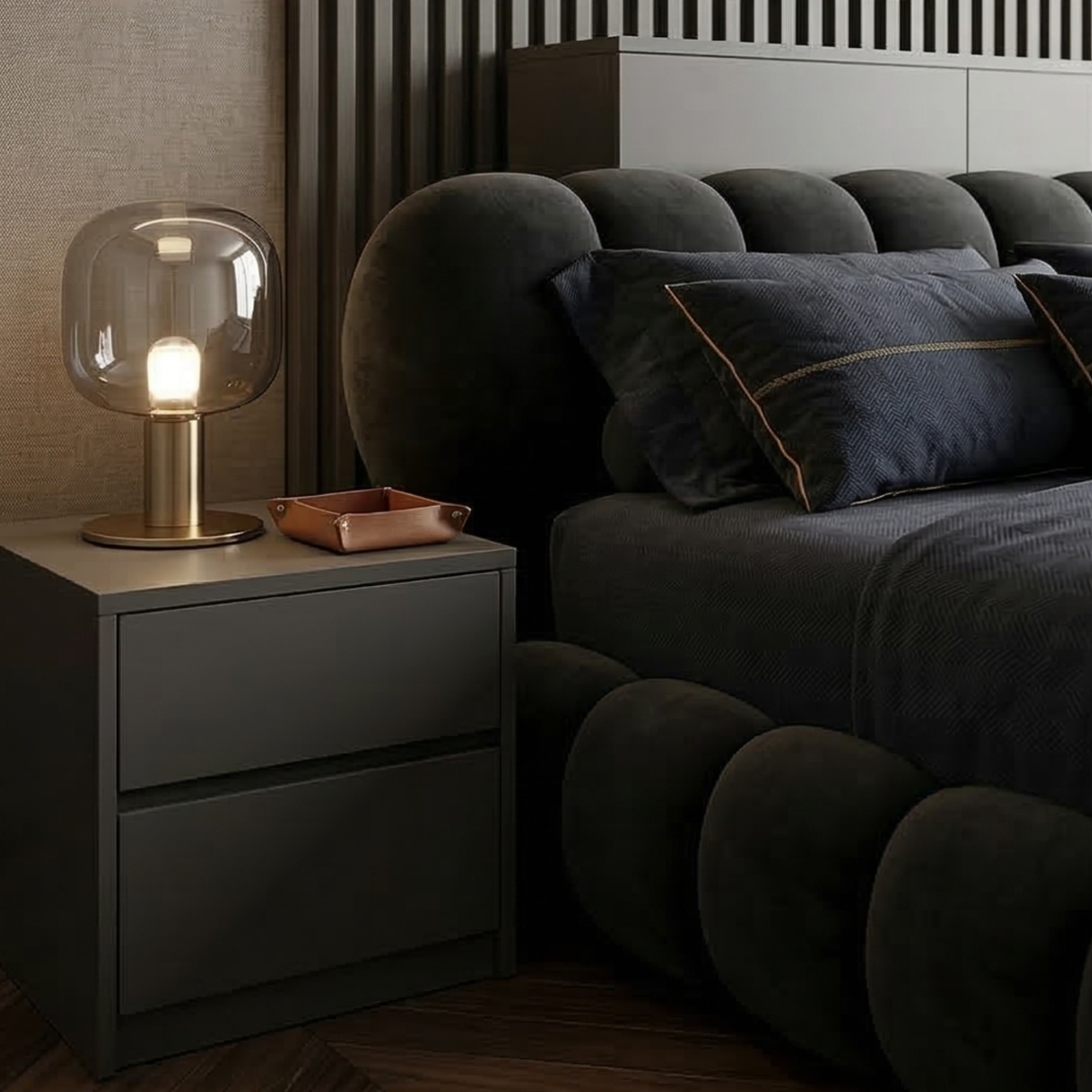 Luxury Velvet Platform Bed