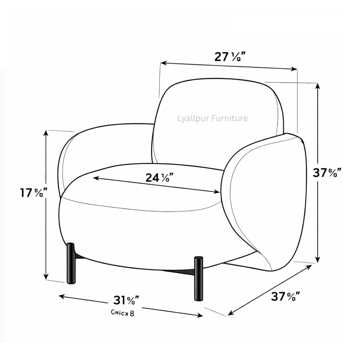 Modern Accent Armchair – Bouclé Lounge Chair