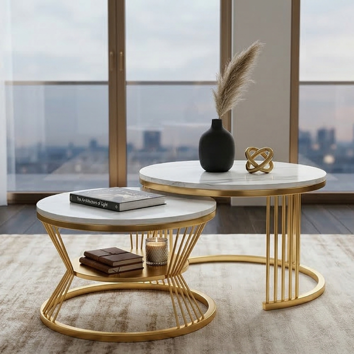 Marble & Gold Nesting Coffee Table