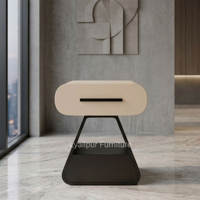 Milo Geometric Pedestal End Table