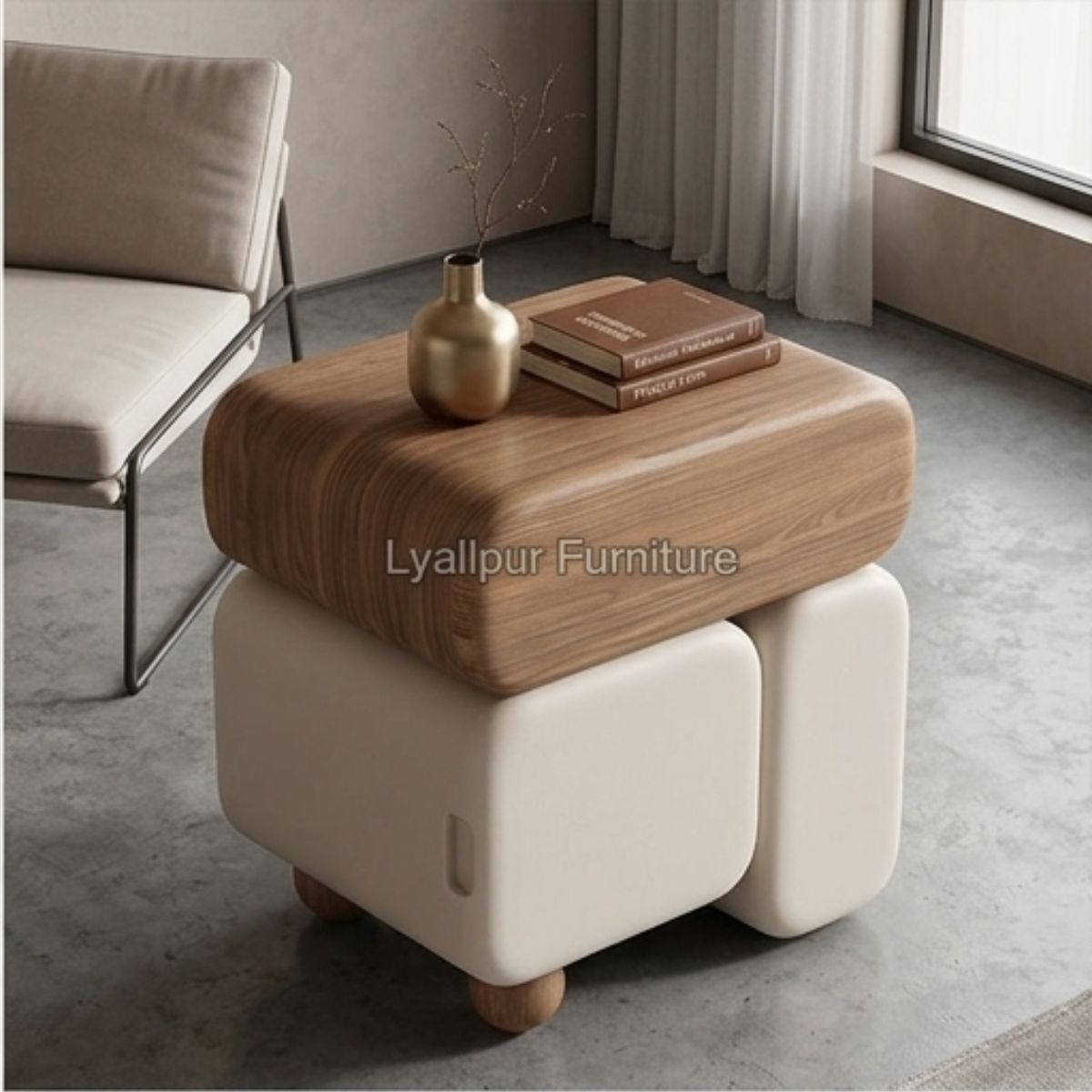 Milo Sculptural Block Side Table
