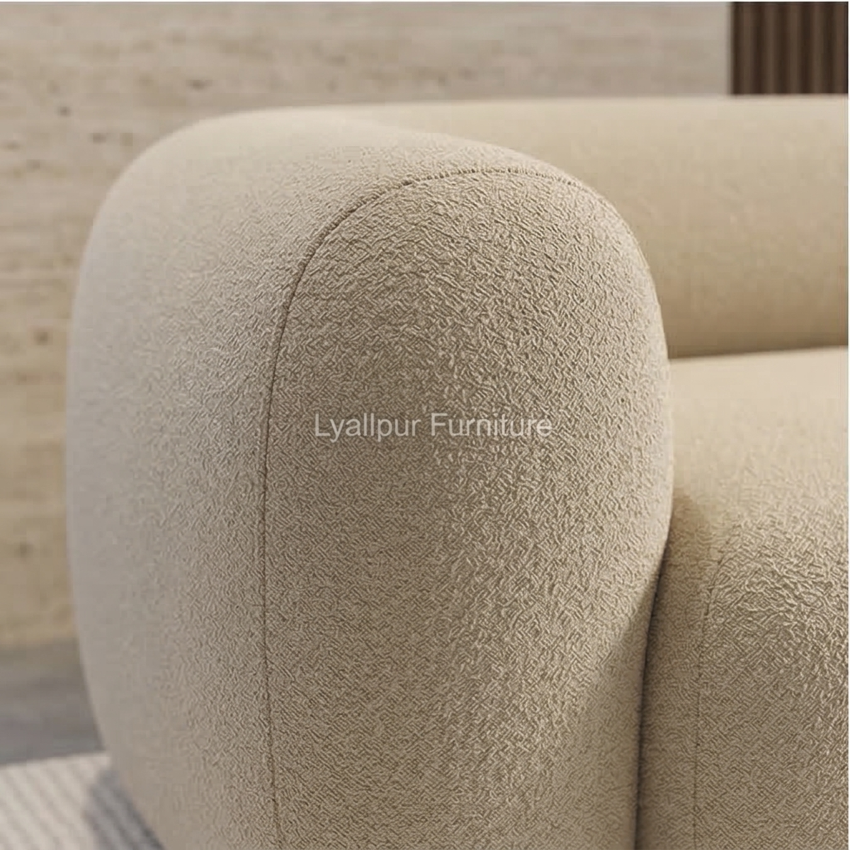 Minimal Curved Cream Sofa
