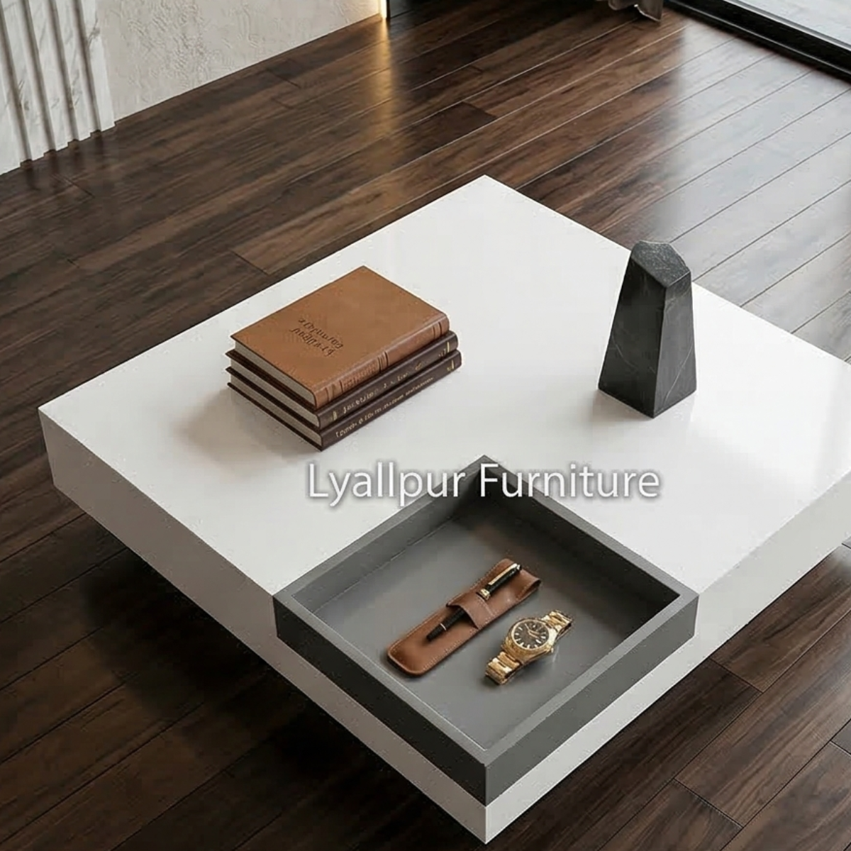 Minimalist Two-Tone Plinth Table