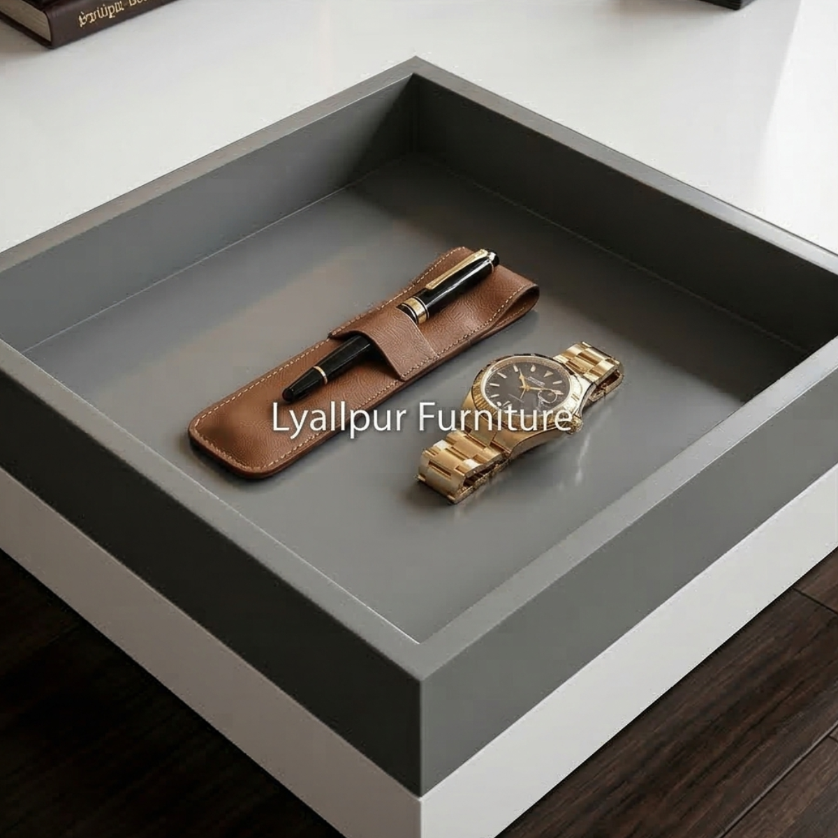 Minimalist Two-Tone Plinth Table