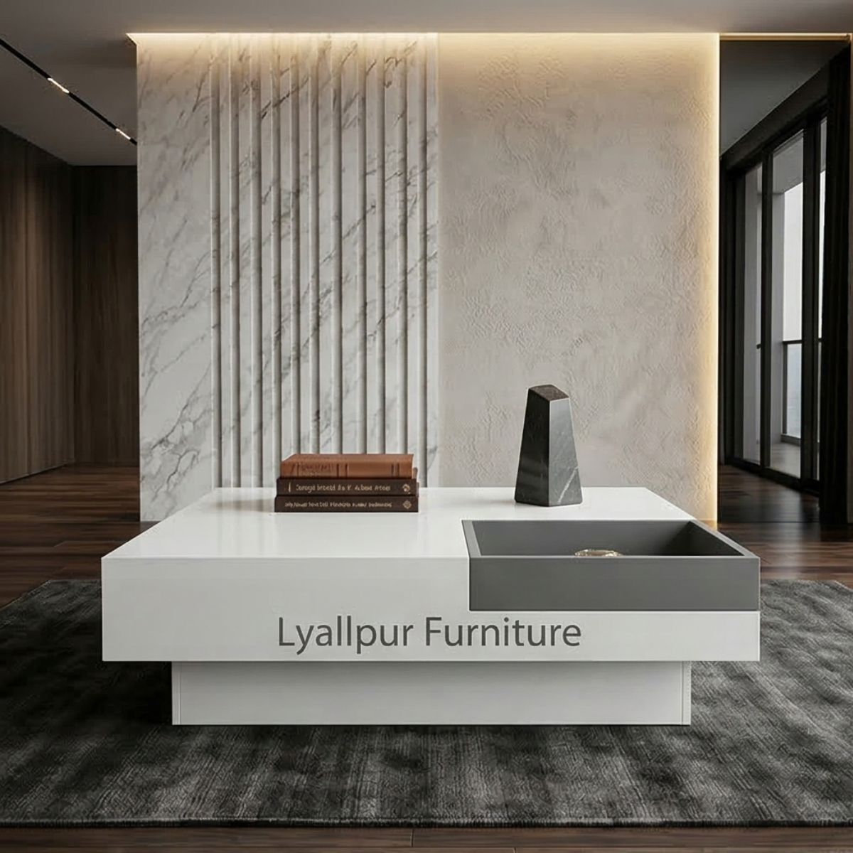 Minimalist Two-Tone Plinth Table