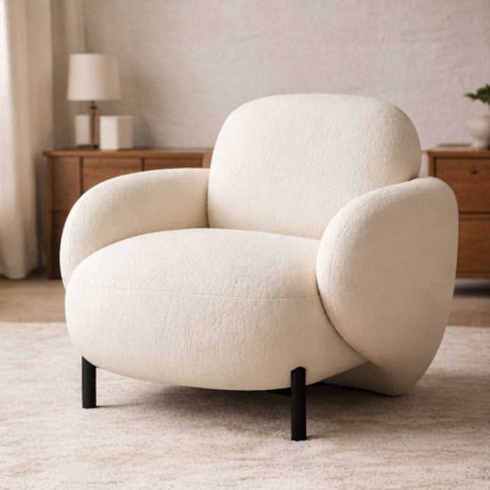 Modern Accent Armchair – Bouclé Lounge Chair