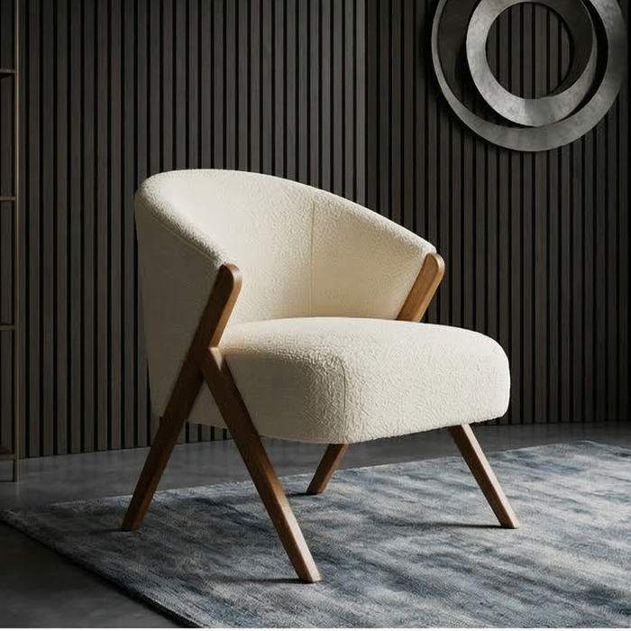 Modern Boucle Accent Chair