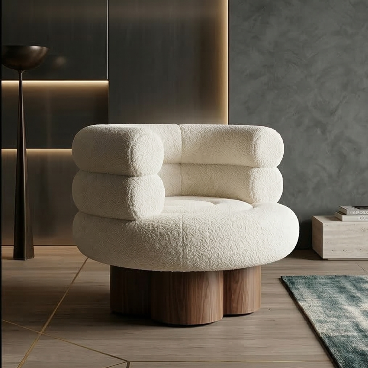 Geometrical Bouclé Chair