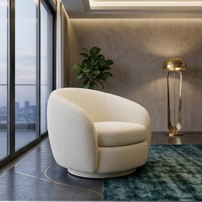 Modern Bouclé Lounge Chair