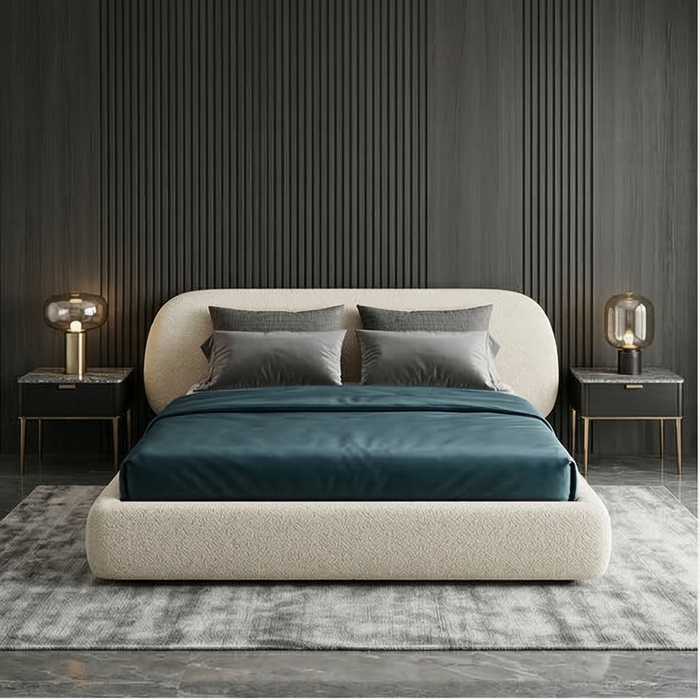 Modern Curved Upholstered Bed