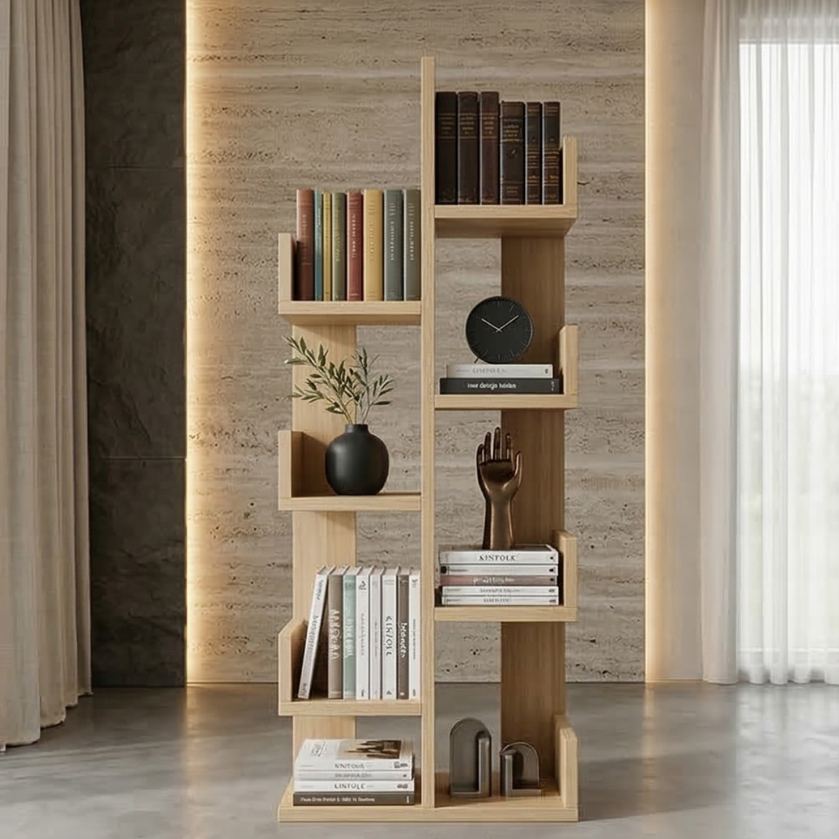 Modern Geometric Book Rack Shelf