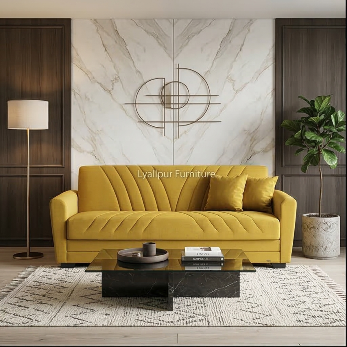 Modern Velvet 3 Seater Sofa