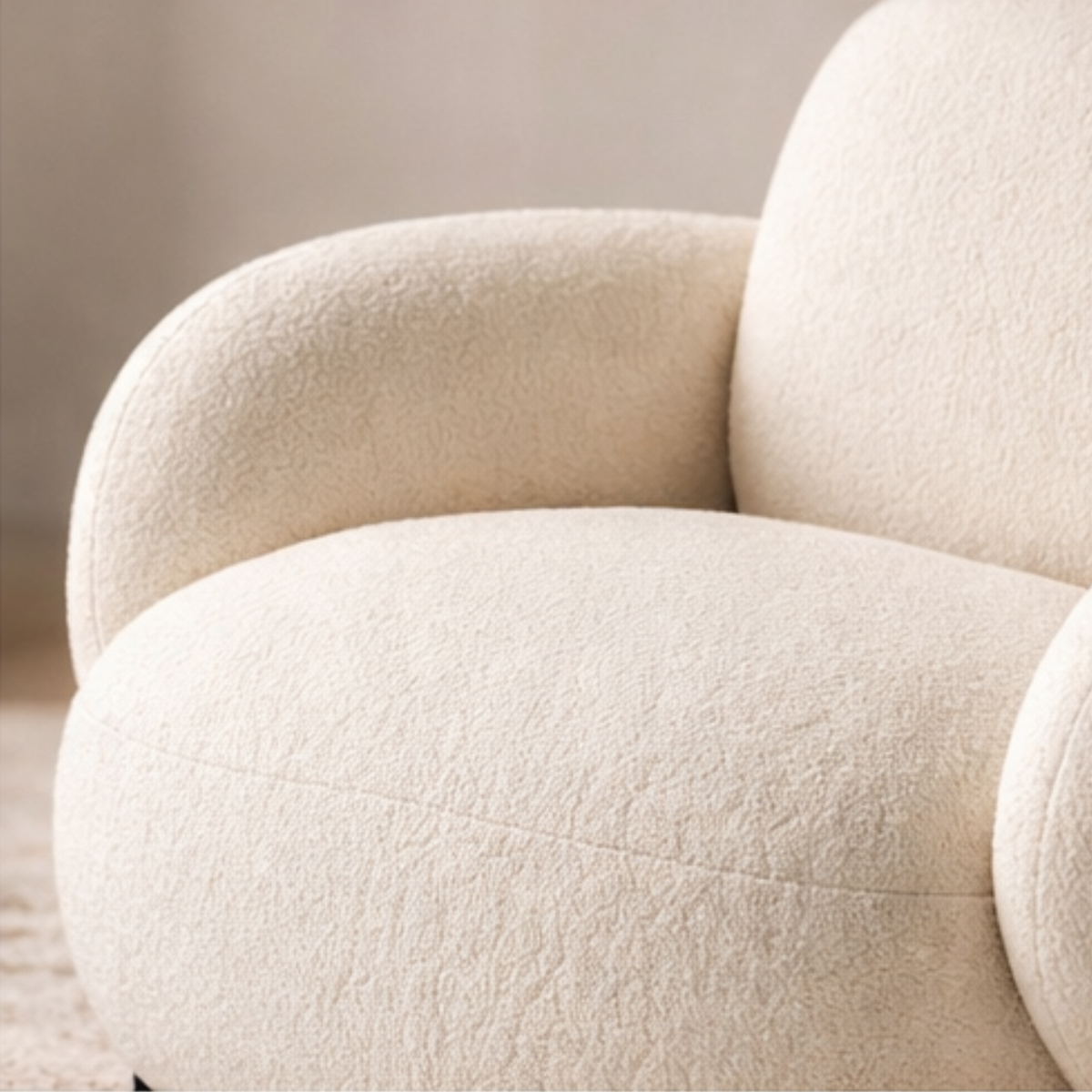 Modern Accent Armchair – Bouclé Lounge Chair