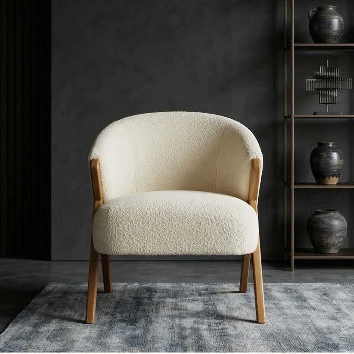 Modern Boucle Accent Chair