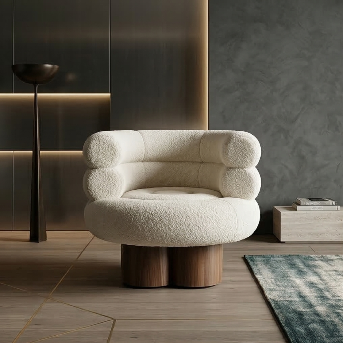 Geometrical Bouclé Chair
