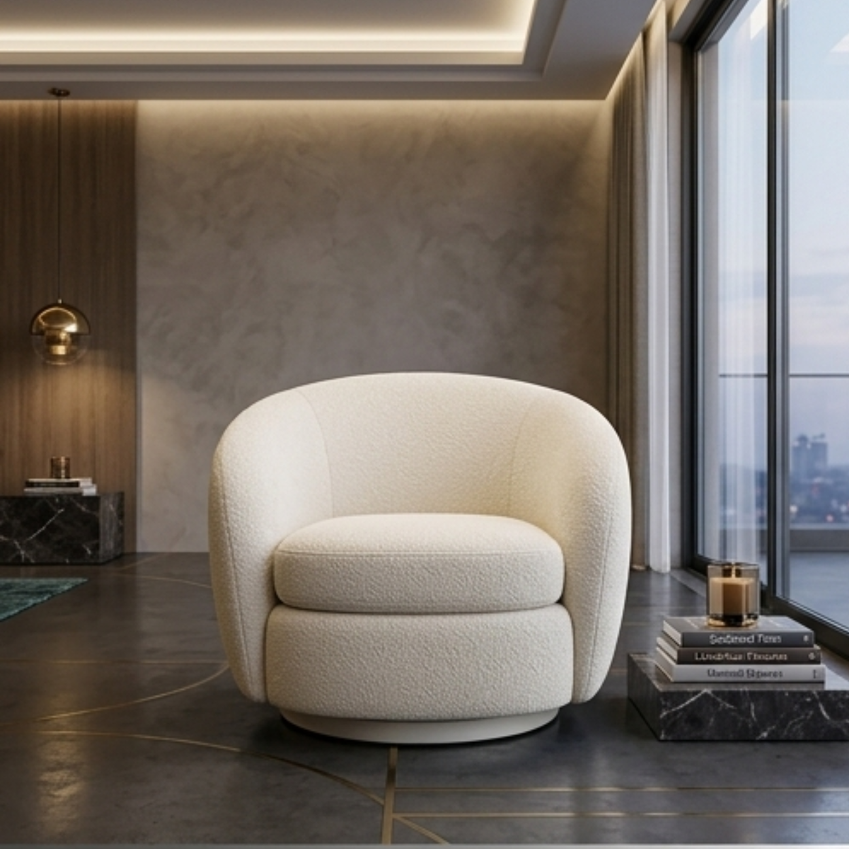 Modern Bouclé Lounge Chair