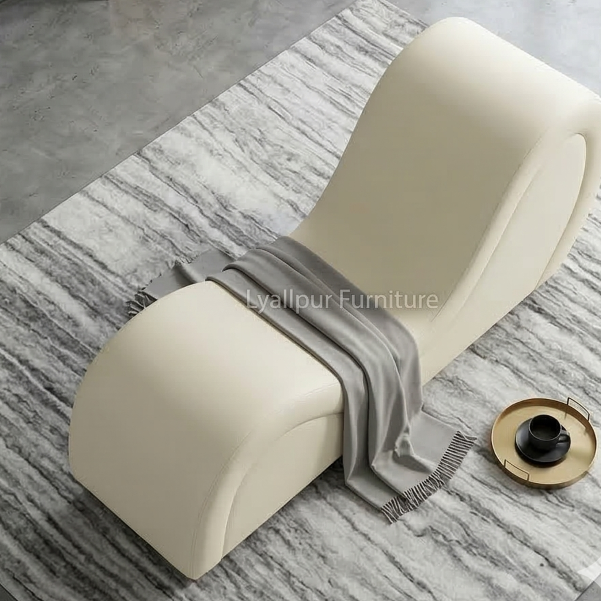 Modern Curved Chaise Lounge