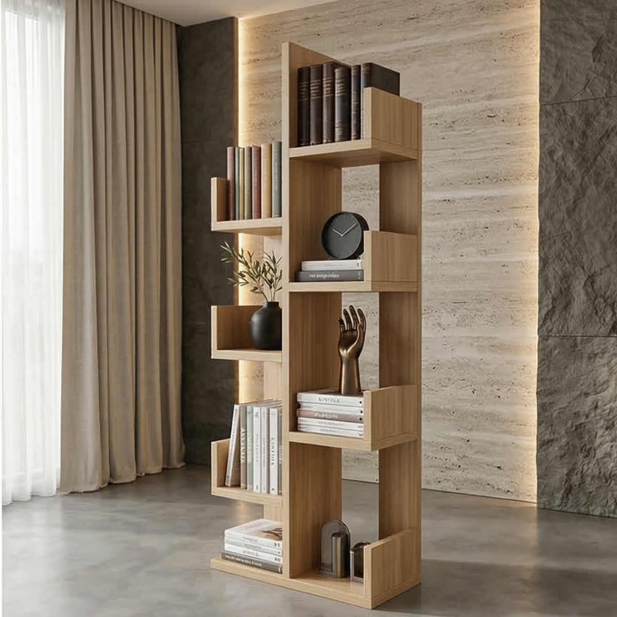 Modern Geometric Book Rack Shelf