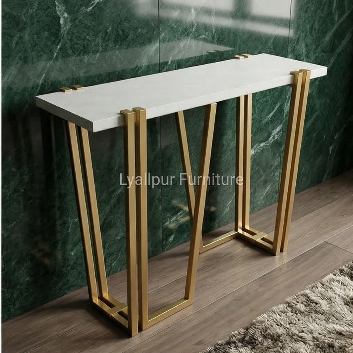 Modern Gold Marble Console Table