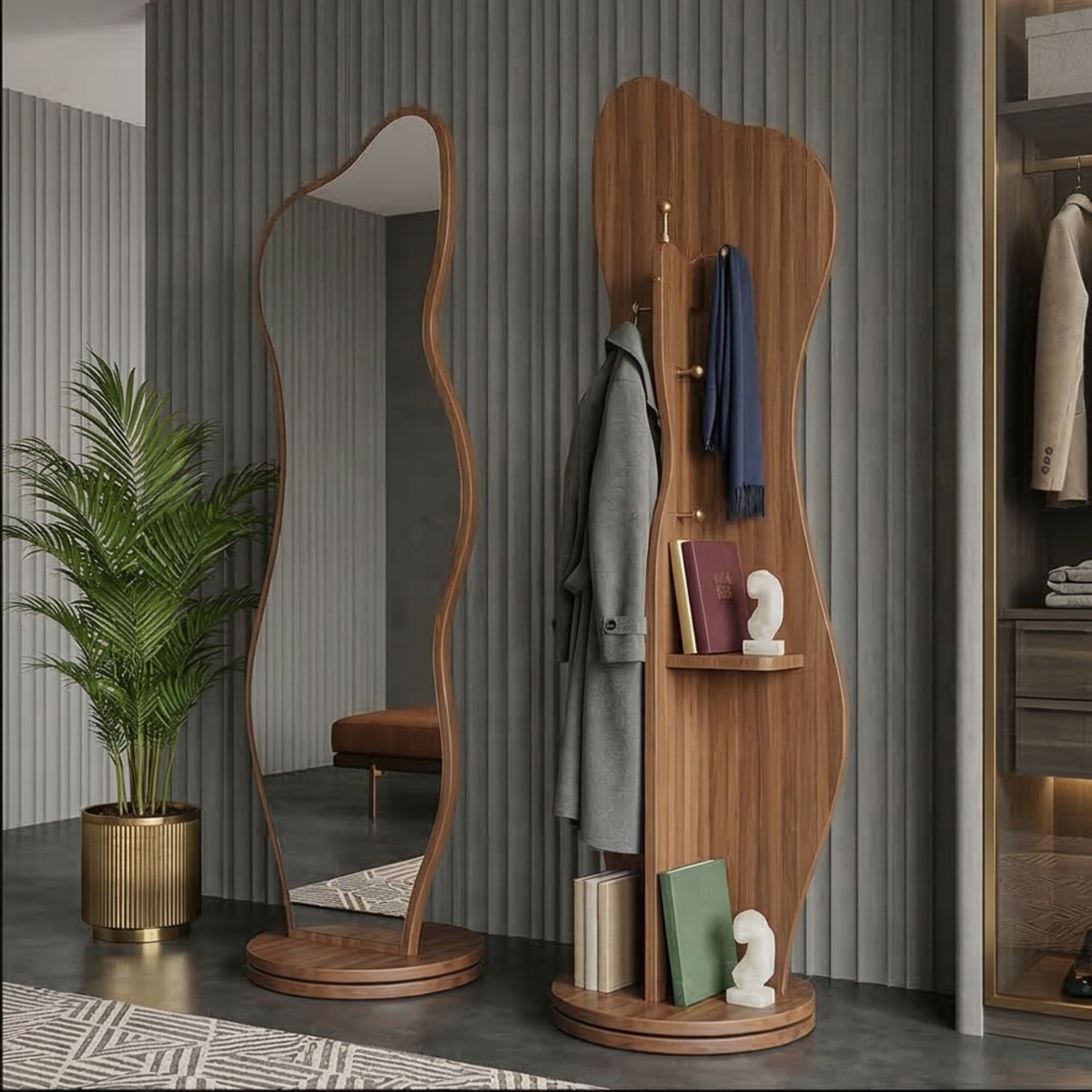 Modern Mirror Coat Rack