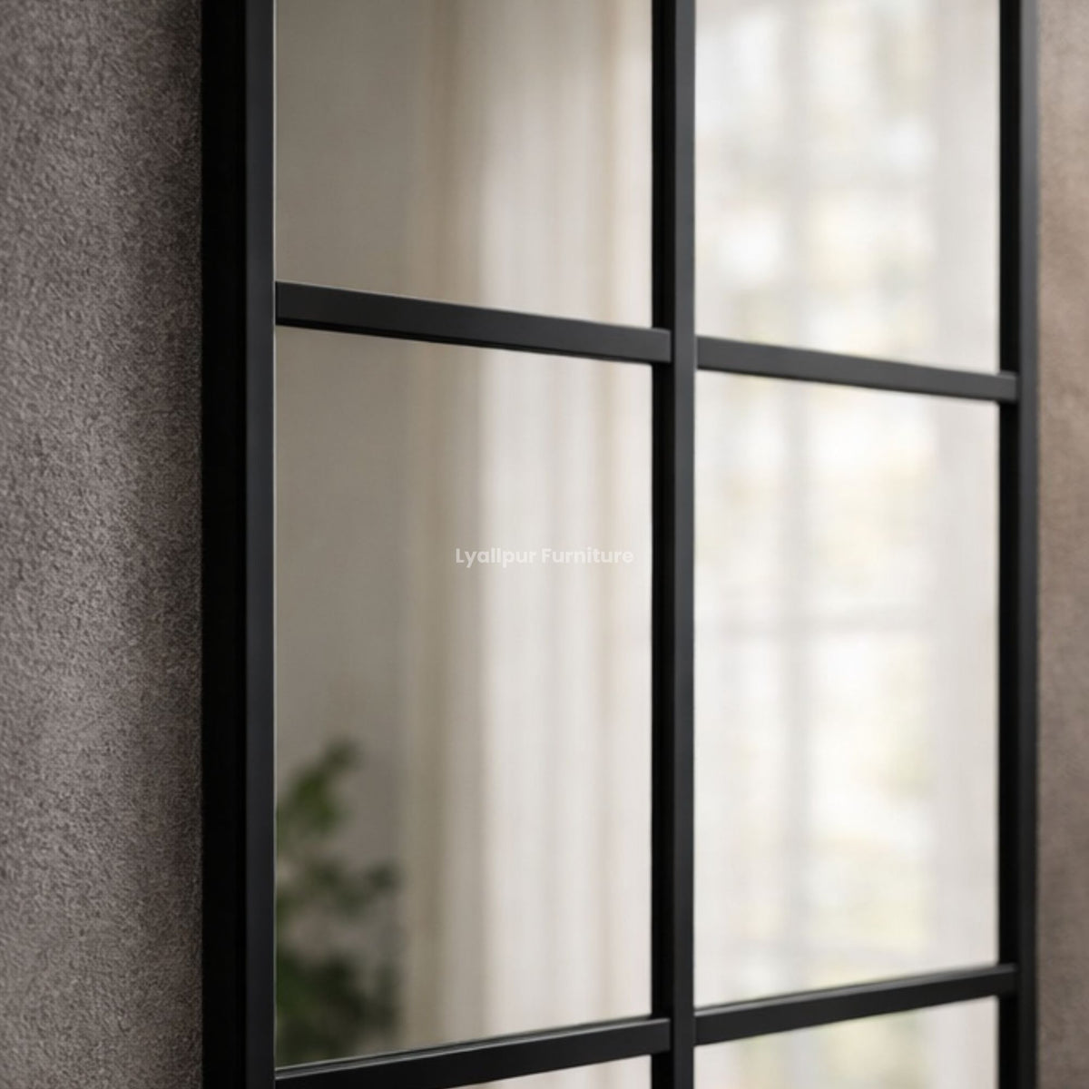 Modern Panel Wall Mirror – Black Frame