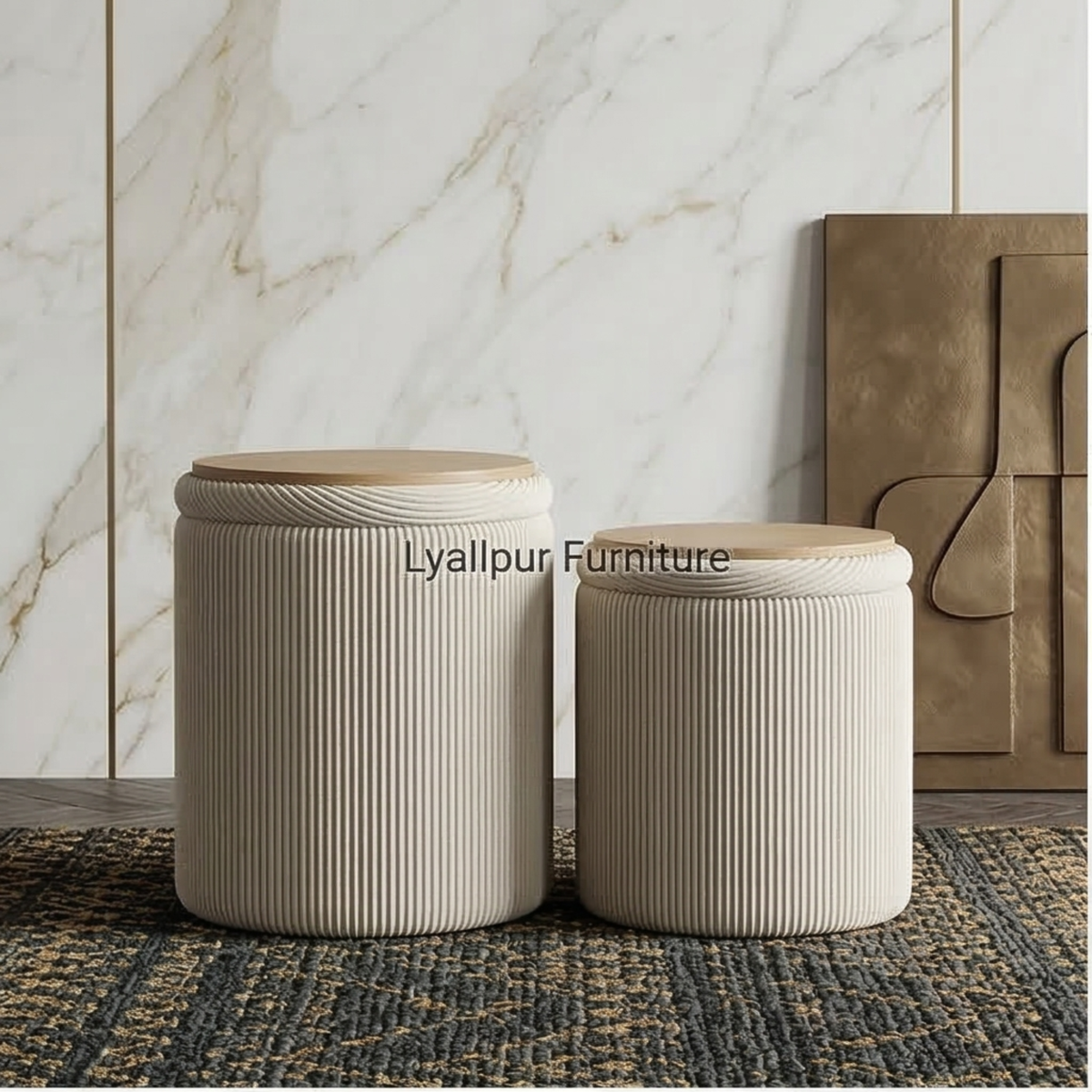 Modern Storage Ottoman Set