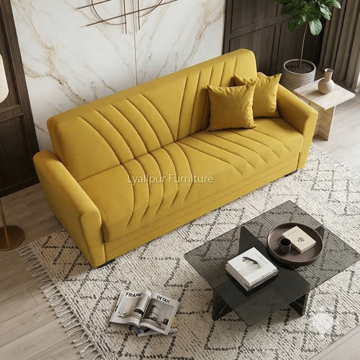 Modern Velvet 3 Seater Sofa