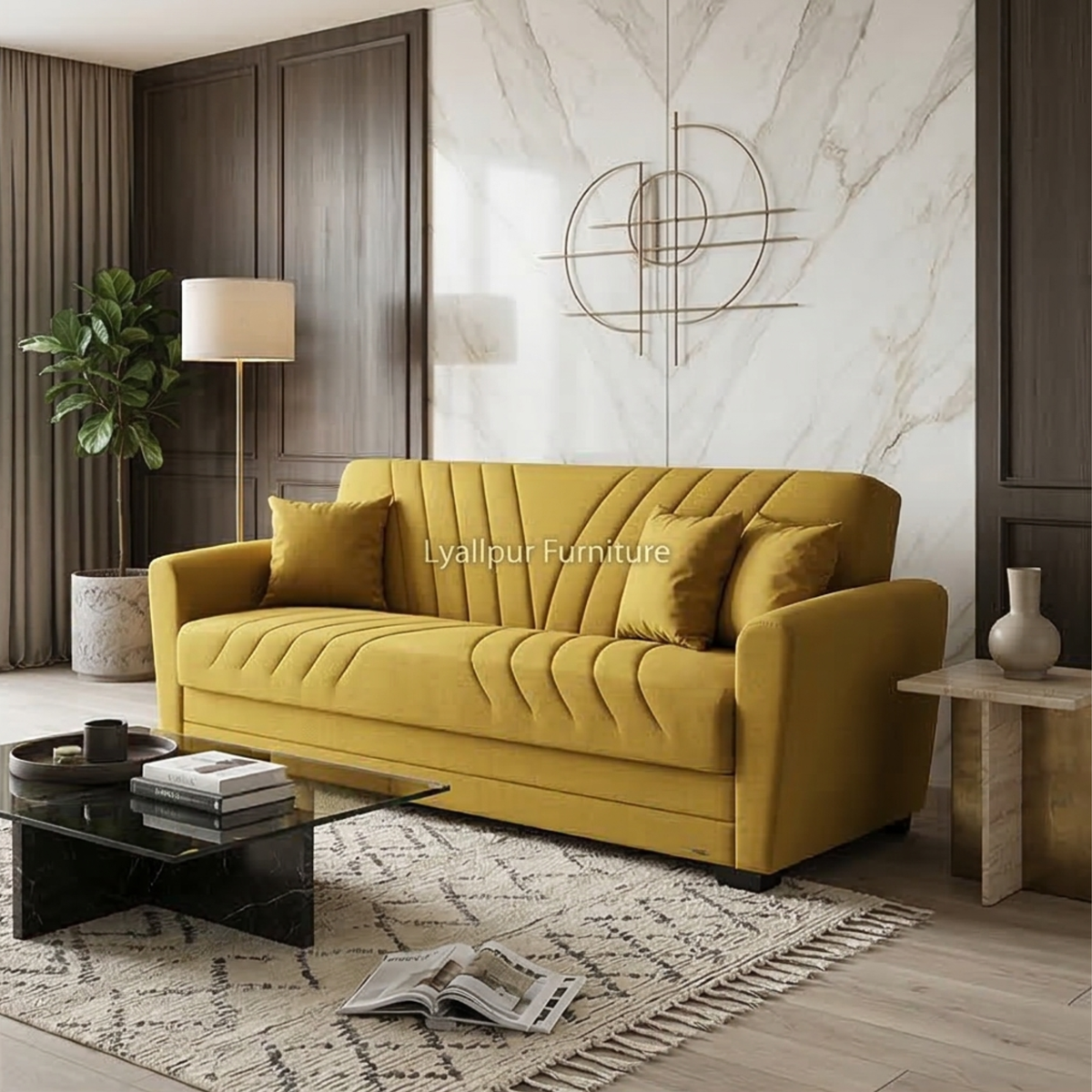 Modern Velvet 3 Seater Sofa