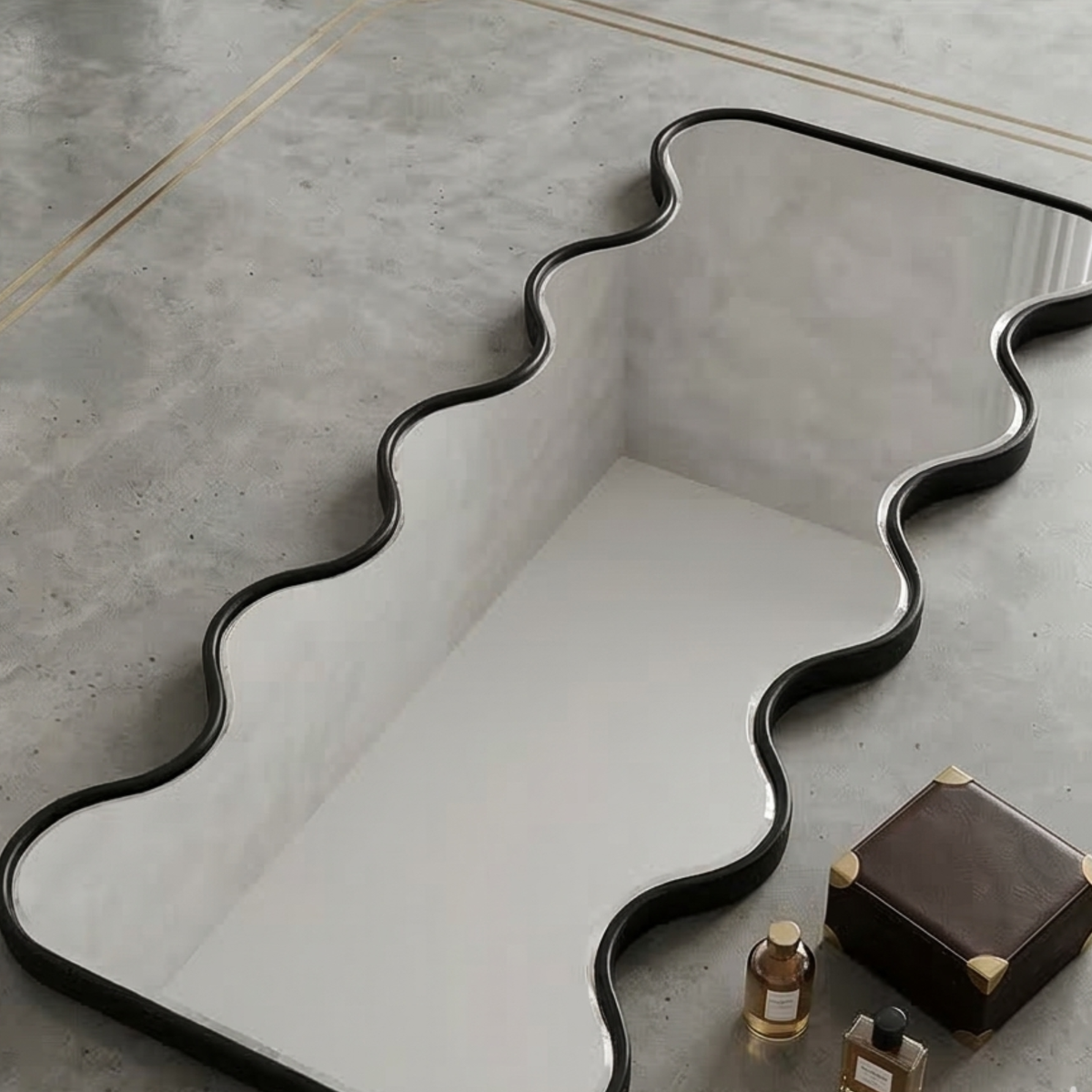 Modern Wavy Floor Mirror