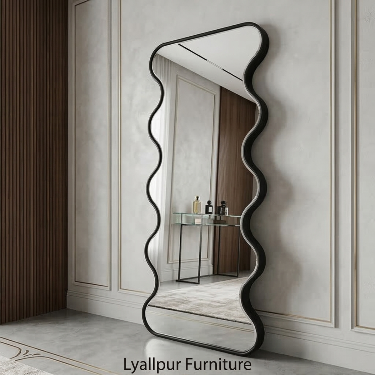 Modern Wavy Floor Mirror