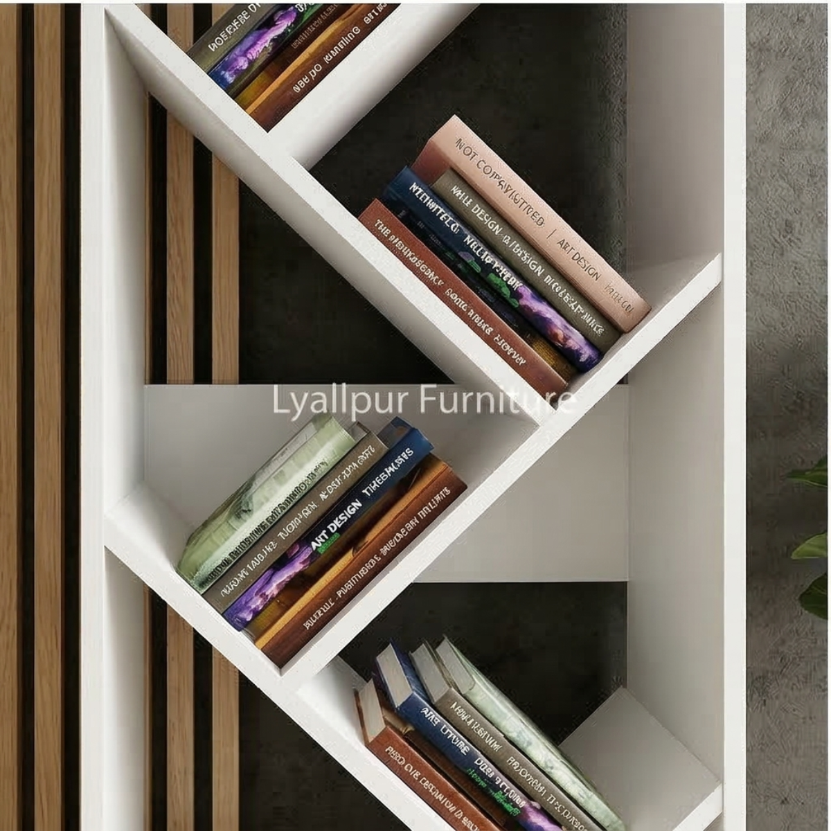Modern Wooden Book Rack Shelf