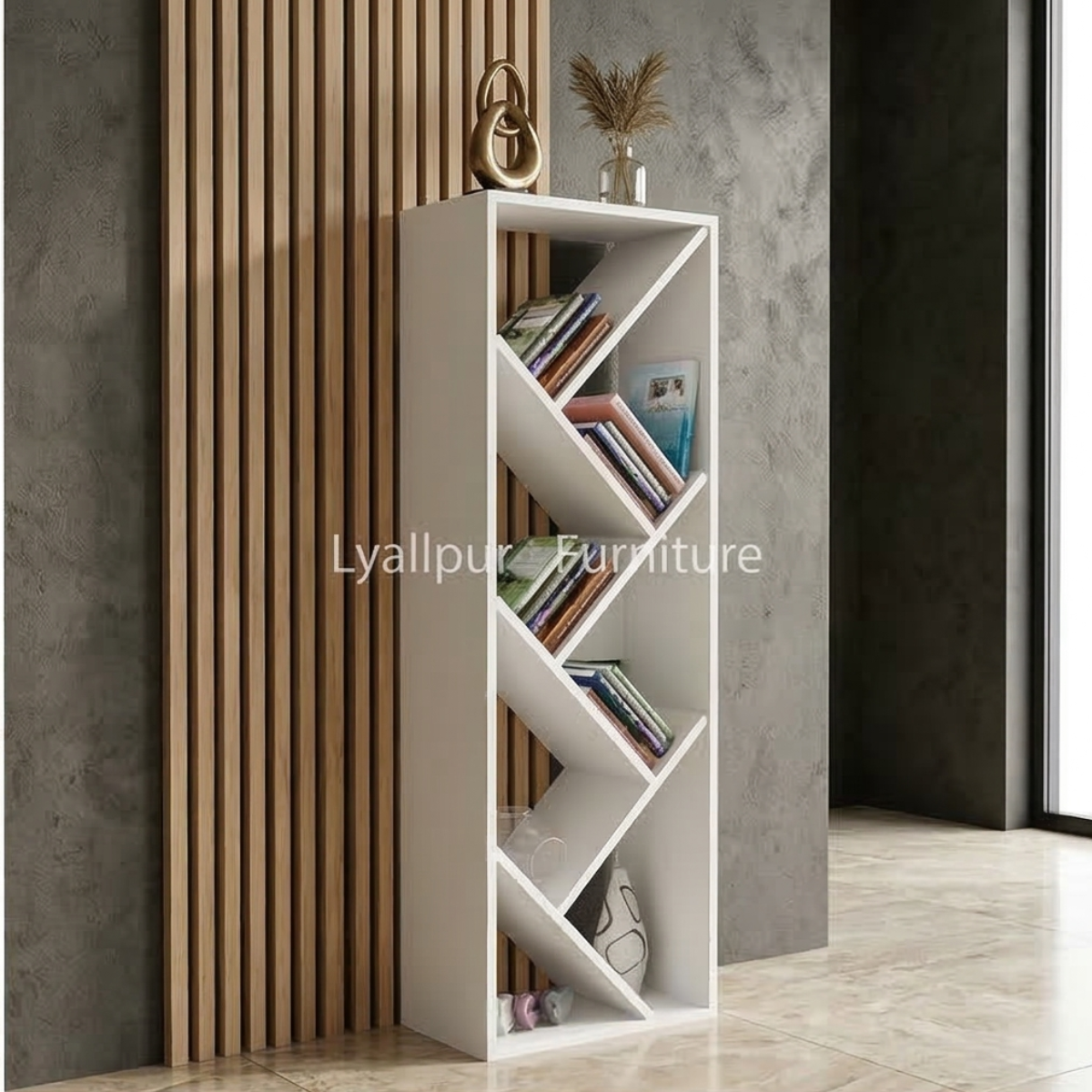 Modern Wooden Book Rack Shelf