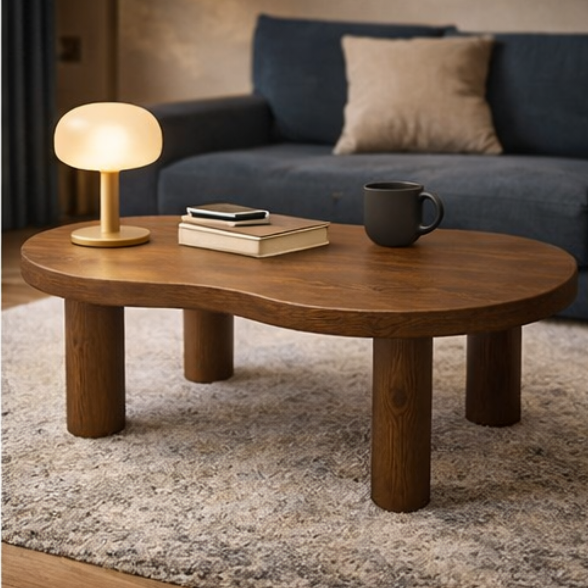 Modern Wooden Coffee Table – Low Center Table