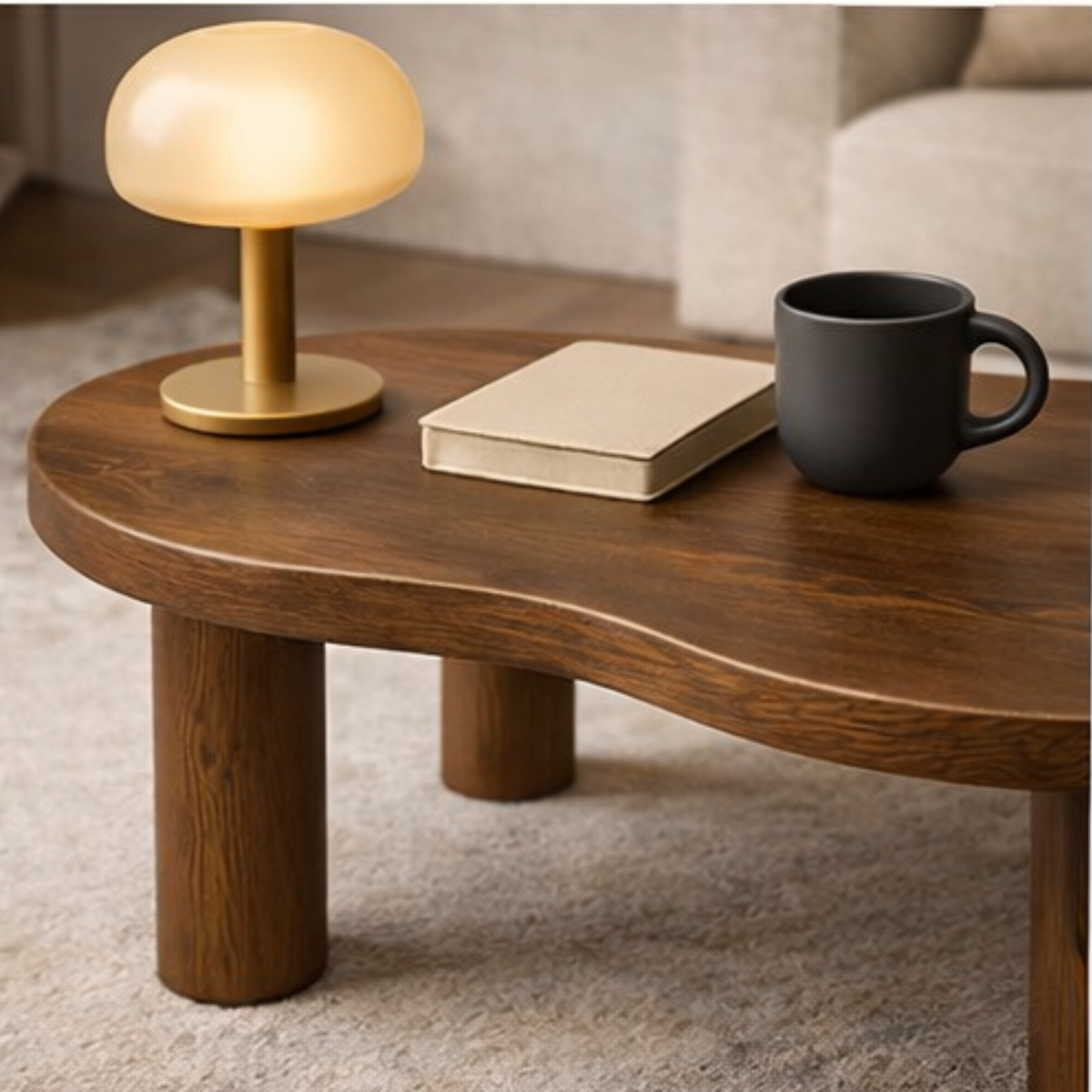 Modern Wooden Coffee Table – Low Center Table