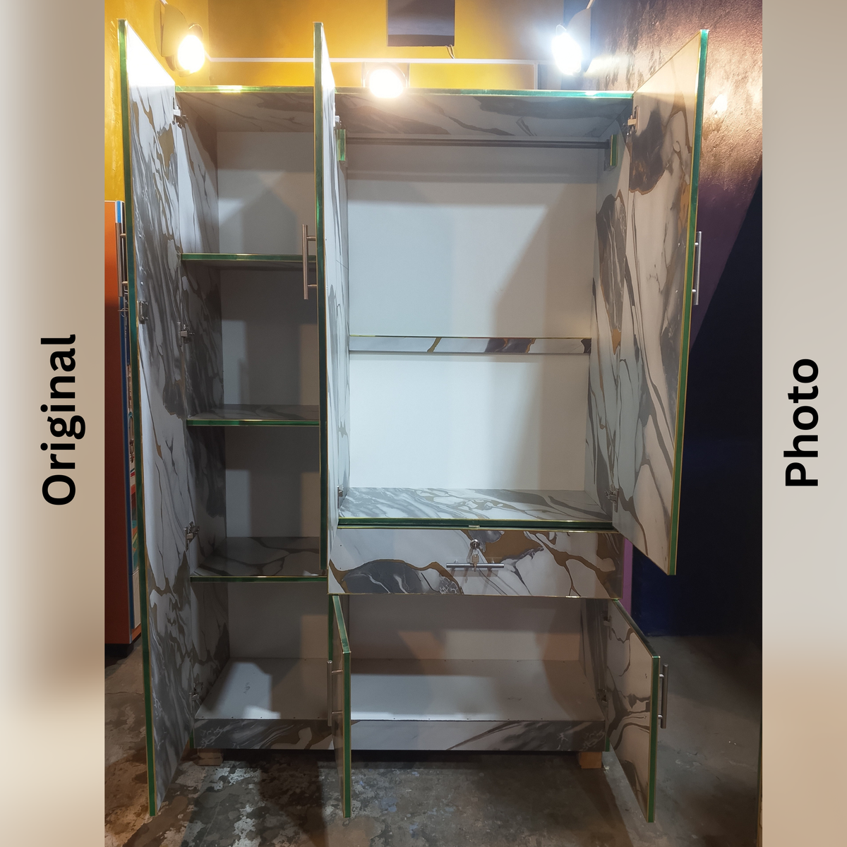 Moonstone Kids Wardrobe – Marble Finish Cupboard