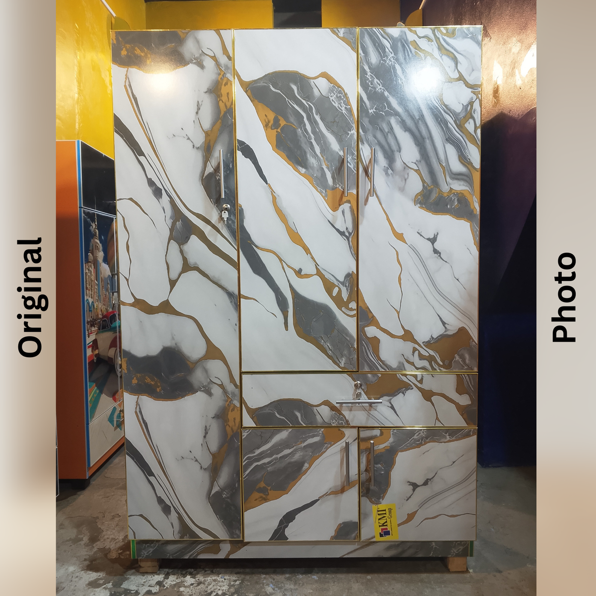 Moonstone Kids Wardrobe – Marble Finish Cupboard
