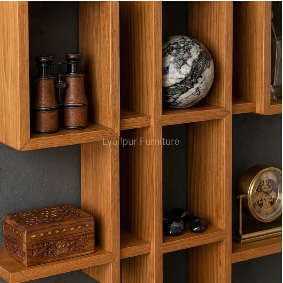 Oak Cross Geometric Shelf
