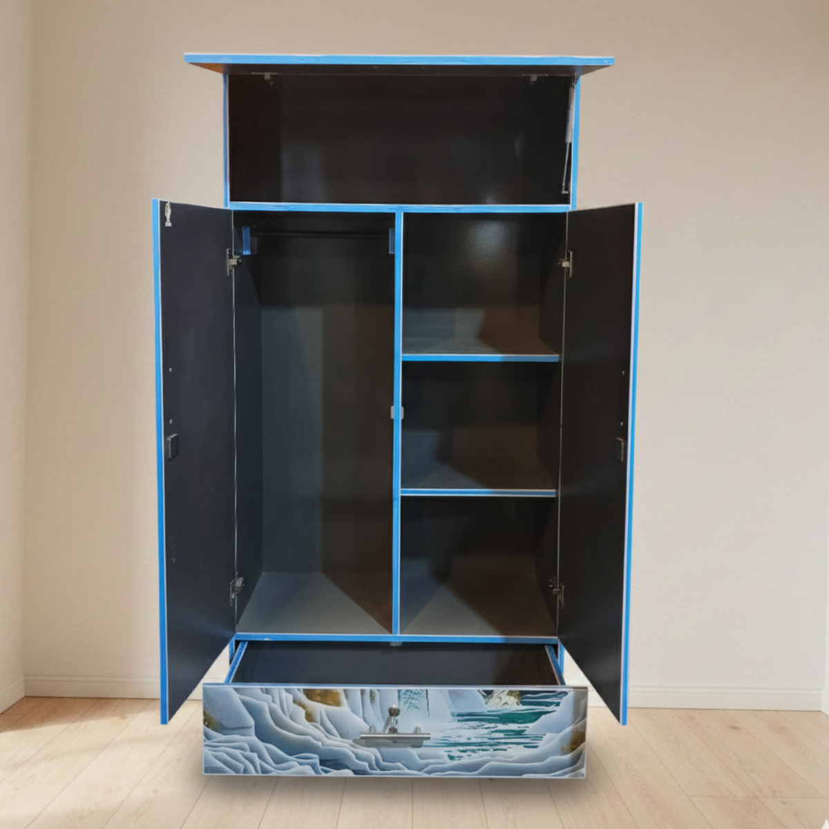Oriental Moon Art Wardrobe | 2 Door Printed Cupboard in Pakistan