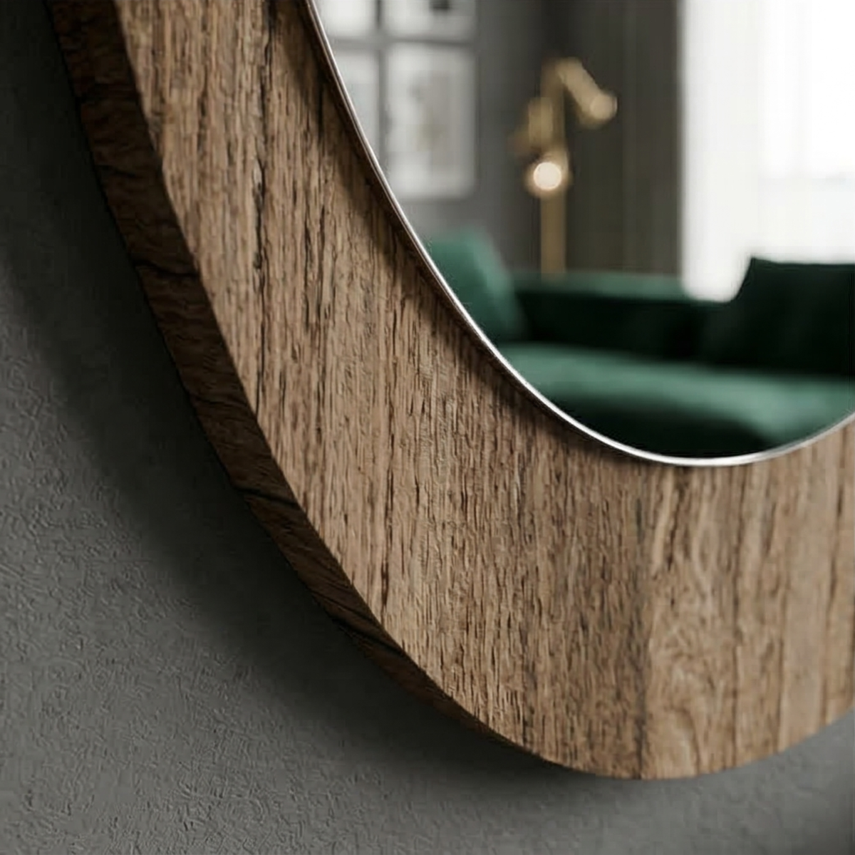 Oval Wooden Wall Mirror