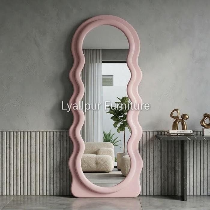 Pink Wavy Full-Length Mirror